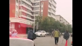 Crutching Amputee Girl in China on Street