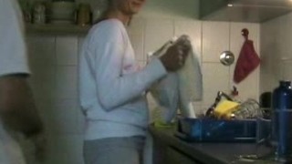 House wife gets fucked in kitchen