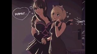 Artist: Lewdua – Futa Lochness fucks Futa Alison at a party in secret