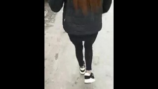 Chinese couple taking sex video at outdoor