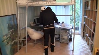 Cute teen couple learning.