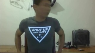 Chinese policeman father jerks off