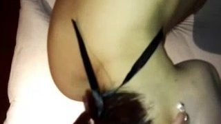 Fucking my horny Chinese wife in front of mirror