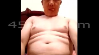 Chinese midage man webcam verbal cumshot
