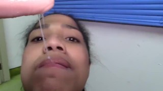 Multiple girls spit swapping