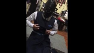 Crossdresser in Hong Kong School Uniform masturbation