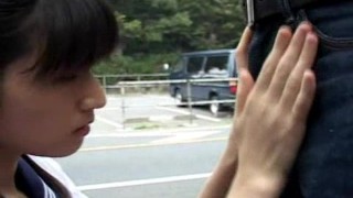 Asian Uncensored, Blows 2 Guys in Public, Cum in Mouth