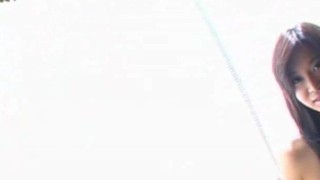 Beautiful asian babe teases and fuck