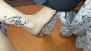 Chinese femdom footjob