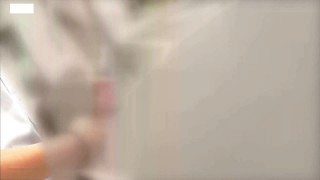 japanese young girl and her BF are having sex at public restroom