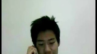 cute korean twink jerks off his big dick