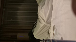 Chinese girl in the hotel gives a friend blowjob and fuck last cum in mouth