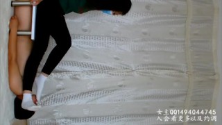 CHINESE FEMDOM 学姐调学弟，夹板棉袜足交