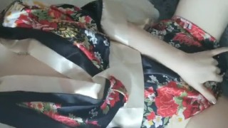 Chinese Girl in Robe Masturbate