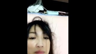 Chinese slut Christy Ho fingering pussy
