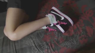 sleepy Chinese feet in socks