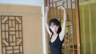 Chinese cute girl handcuffs BDSM bondage