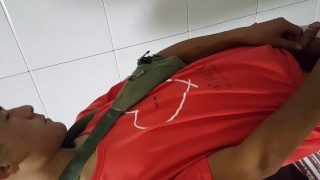 Chinese China Asian Cute Boy Male Pissing Urinal Uncut Cock