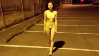 Warning! Chinese girl walking in the parking lot. Catch one for yourself.