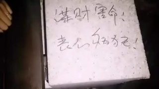 asian public vibe in catsuit ballgag and mask