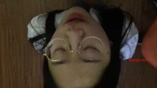 风骚眼镜妹口交